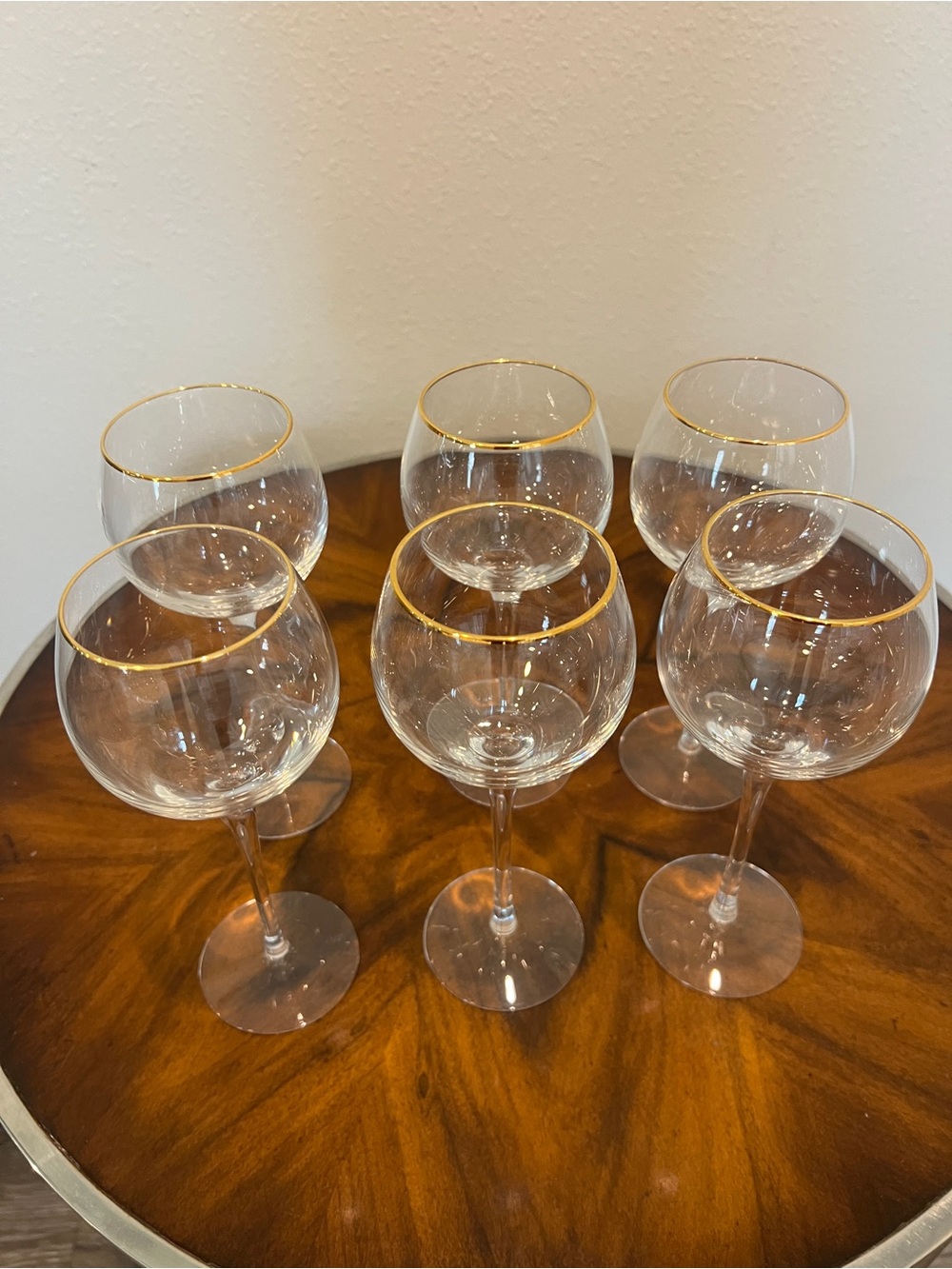 6 Lenox Eternal Gold Signature Wine Glasses 8” - Pristine  Condition